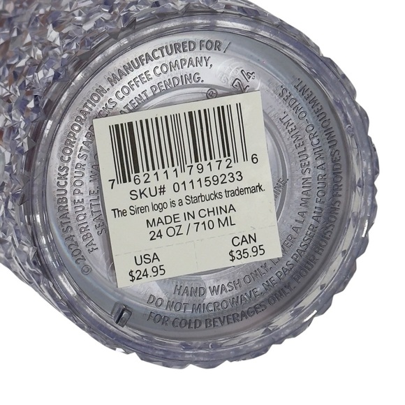 NWT Starbucks 2024 Sparkling Iridescent Unicorn Diamond Gemstone Venti Tumbler - Picture 13 of 13